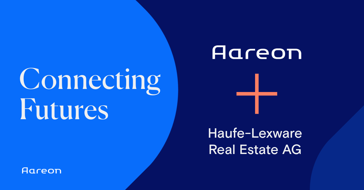 Illustration mit Logos von Aareon und Haufe-Lexware Real Estate